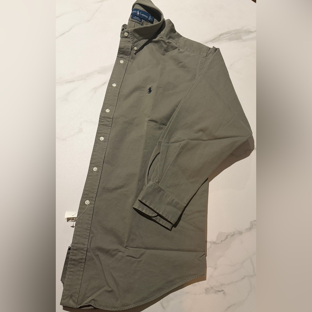 Ralph Lauren Blake Olive Button-Down Shirt - Picture 3 of 6